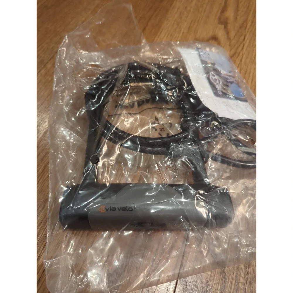 Via Velo Bike U-Lock with 4ft Cable & 3 Keys, Lot of 3 NEW